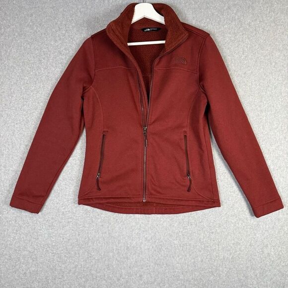 The North Face Women's Size Small Burgundy Red Fleece Lined Full Zip Jacket - Picture 1 of 8